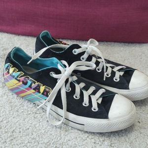 Black rainbow all star logo Converse